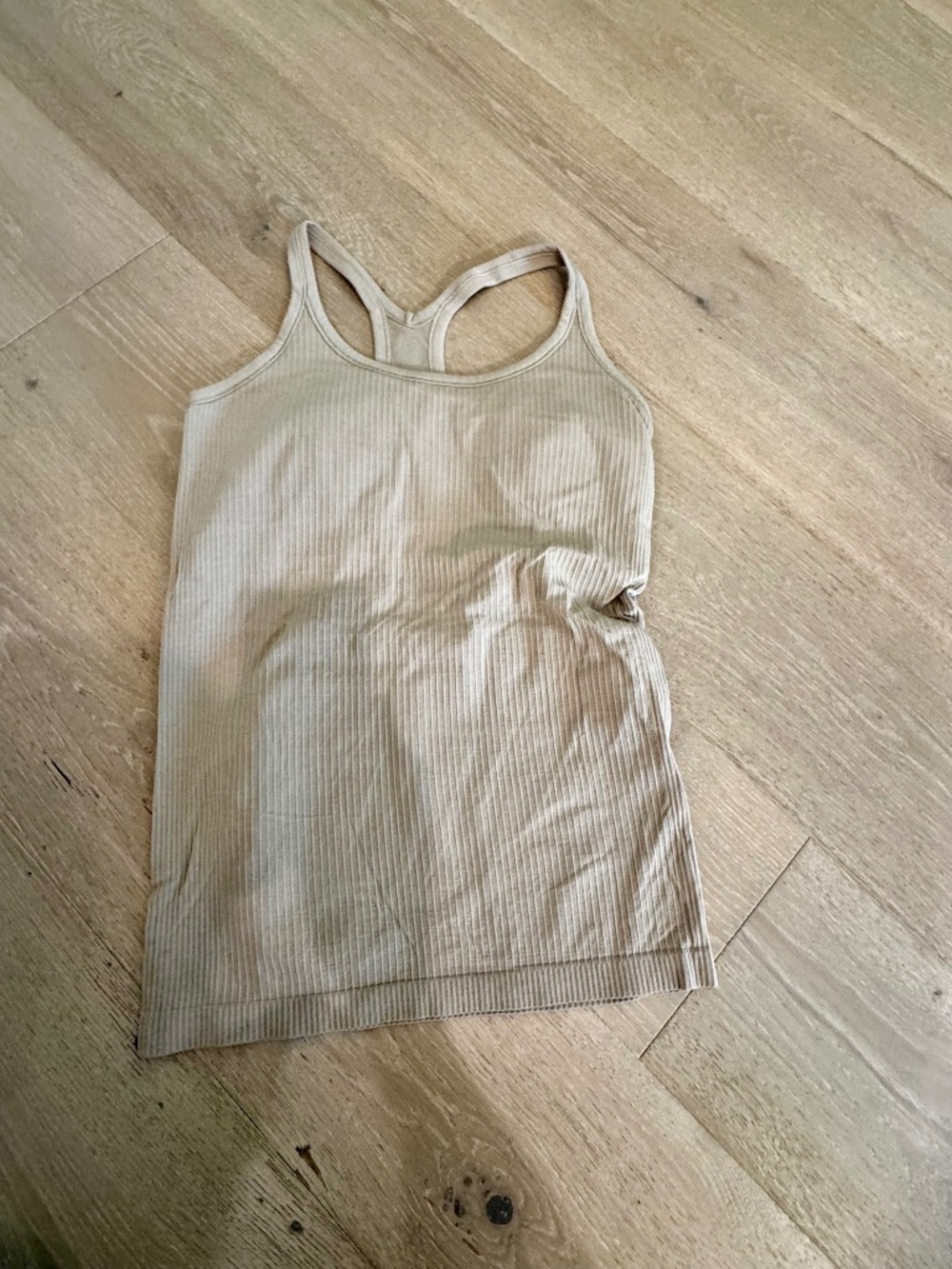 Womens Lululemon Ebb to Street Tan Tank Top-Size 8 EUC